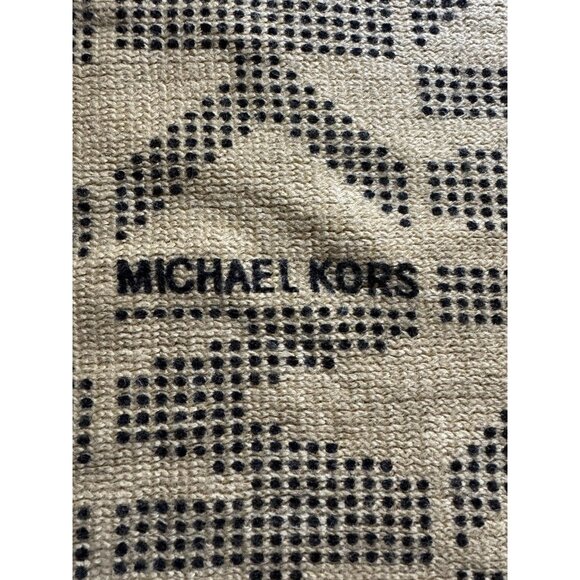 Michael Kors Reversible Infinity Scarf Leopard Print Logo Knit Tan Black - Picture 6 of 6